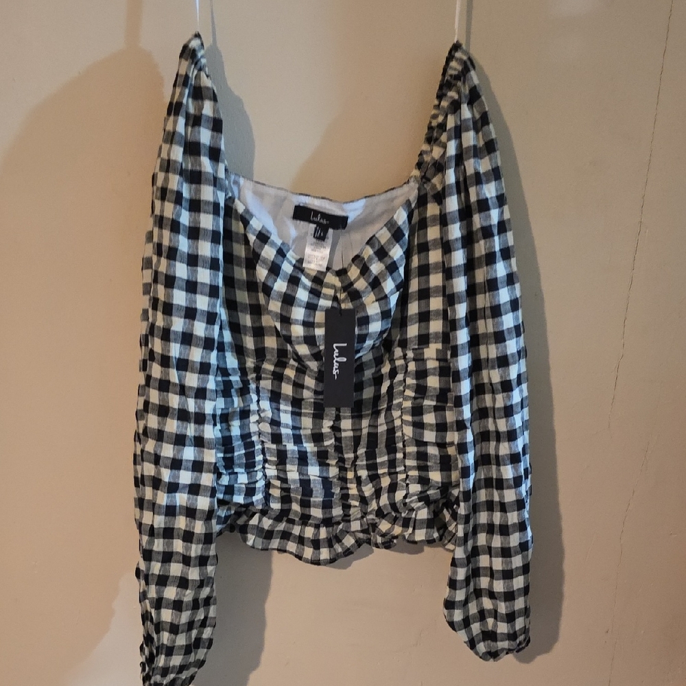 Lulu's Gingham Checkered Blouse